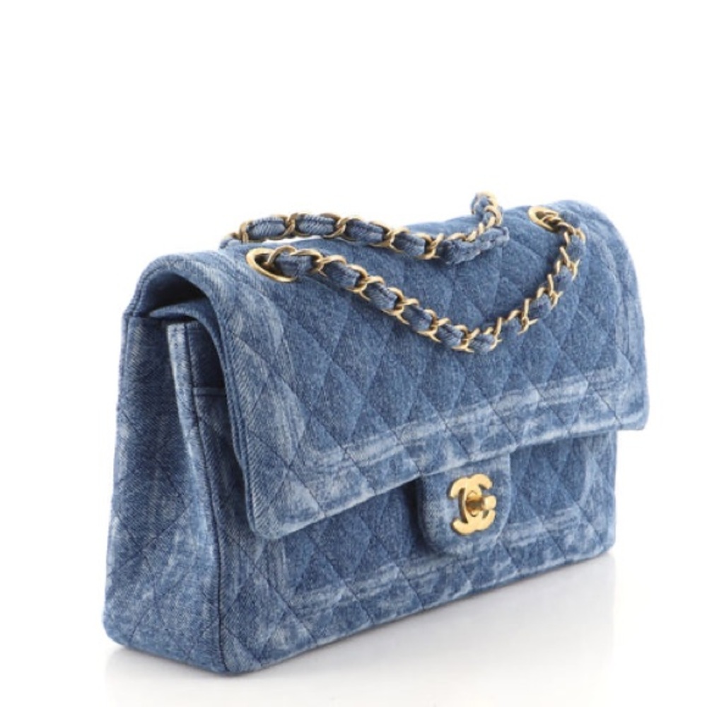 Blue Quilted Shoulder Bag
